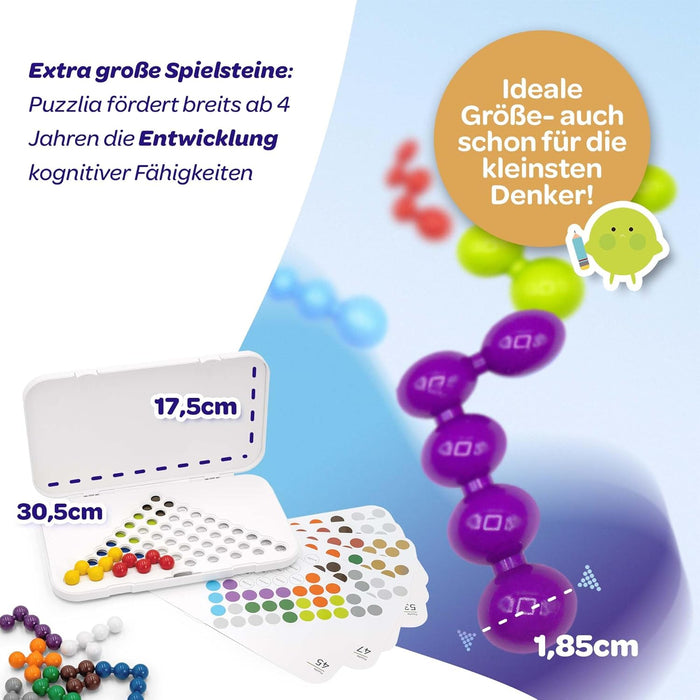 Puzzlia Jumbo Beads XXL - Lernspielzeug & Logikspiel für Kinder ab 4 Jahren & Senioren - Fördert Kognitive Fähigkeiten & Feinmotorik