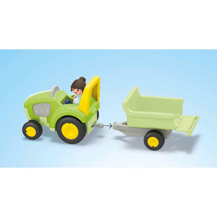 Playmobil 71656 1.2.3: 트랙터, 트레일러, 동물 친구들과 함께하는 농장 모험