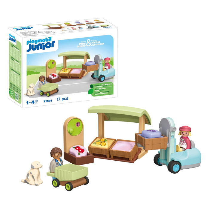 Playmobil 71691 1.2.3: Bio-Marktstand & Gabelstapler