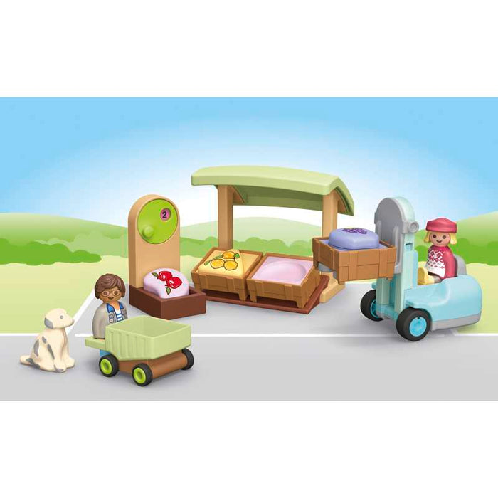 Playmobil 71691 1.2.3: Bio-Marktstand & Gabelstapler