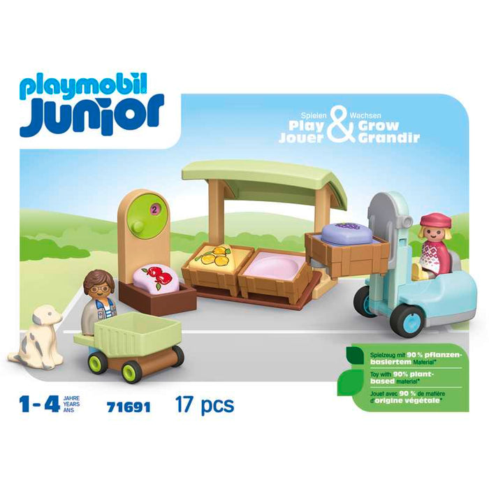 Playmobil 71691 1.2.3: Bio-Marktstand & Gabelstapler