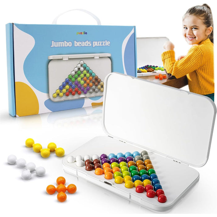 Puzzlia Jumbo Beads XXL - Lernspielzeug & Logikspiel für Kinder ab 4 Jahren & Senioren - Fördert Kognitive Fähigkeiten & Feinmotorik