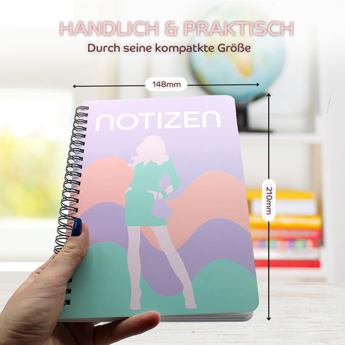 Kidstell A5 Notizheft – Ringelbuch im mädchenhaften Design für Kinder & Jugendliche,  kreatives Schreiben mit Stil – Perfekt für kreative Ideen unterwegs!