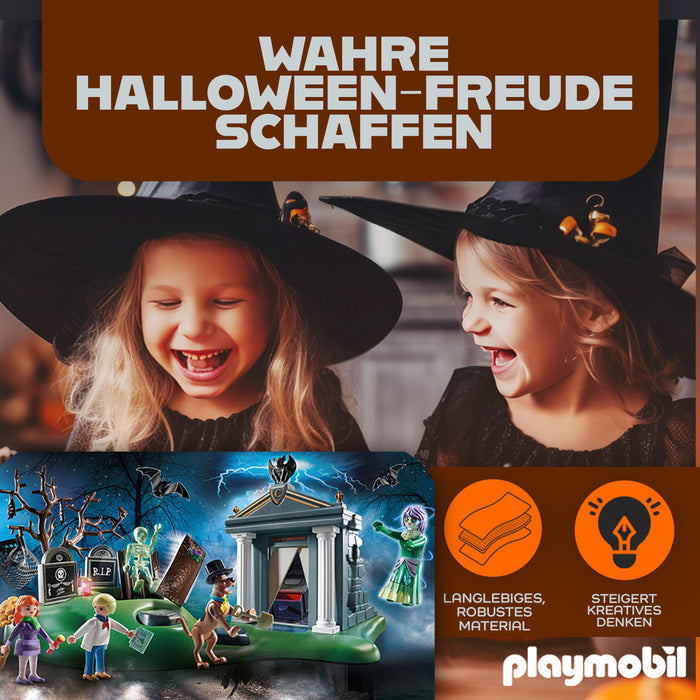 Playmobil 70362 SCOOBY-DOO! Abenteuer auf dem Friedhof + Playmobil 71582 Dracula – Grusel-Spaß mit Geistern und Vampiren für spannende Geschichten – Ideal für Halloween und mystische Abenteuer!