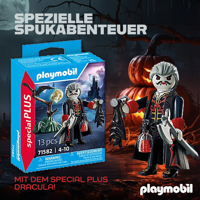 Playmobil 70362 SCOOBY-DOO! Abenteuer auf dem Friedhof + Playmobil 71582 Dracula – Grusel-Spaß mit Geistern und Vampiren für spannende Geschichten – Ideal für Halloween und mystische Abenteuer!