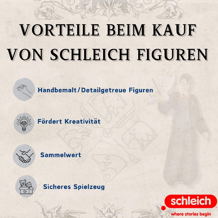 Schleich Harry Potter Figuren-Set: Harry & Hedwig, Ron & Krätze, Hermine & Krummbein – Magische Begleiter und detailgetreue Helden für Fans und Sammler der Zauberwelt