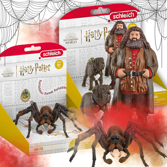 Schleich 42638 Hagrid & Fang + Schleich 13987 Aragog – Magisches Harry Potter Halloween Bundle – Authentische Figuren für gruselige Abenteuer – Perfekt für Sammler und Fans der Wizarding World!