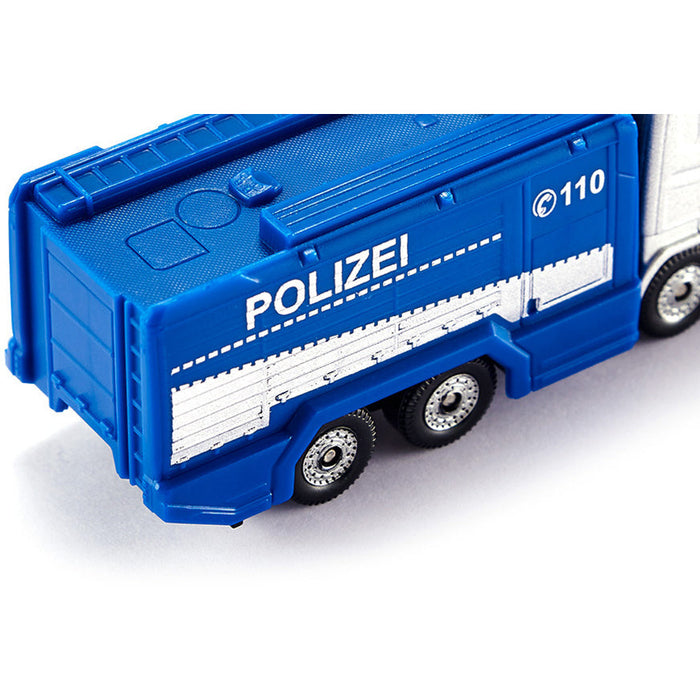 SIKU 1079, Polizei Wasserwerfer, Blau/Weiß, Schwenkbarer Wasserwerfer, Spielzeugfahrzeug für Kinder