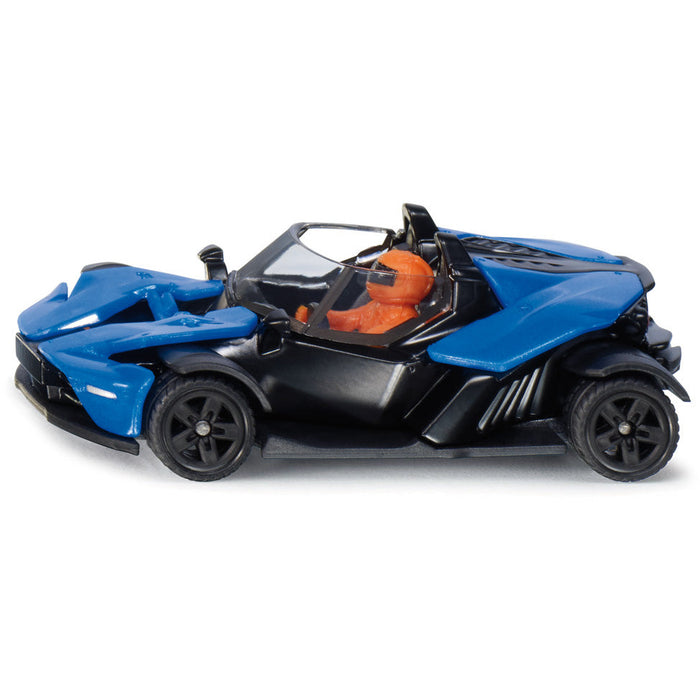 SIKU 1436, KTM X-Bow GT, Metall/Kunststoff, Blau/Schwarz, Bereifung aus Gummi, Spielzeugfahrzeug für Kinder