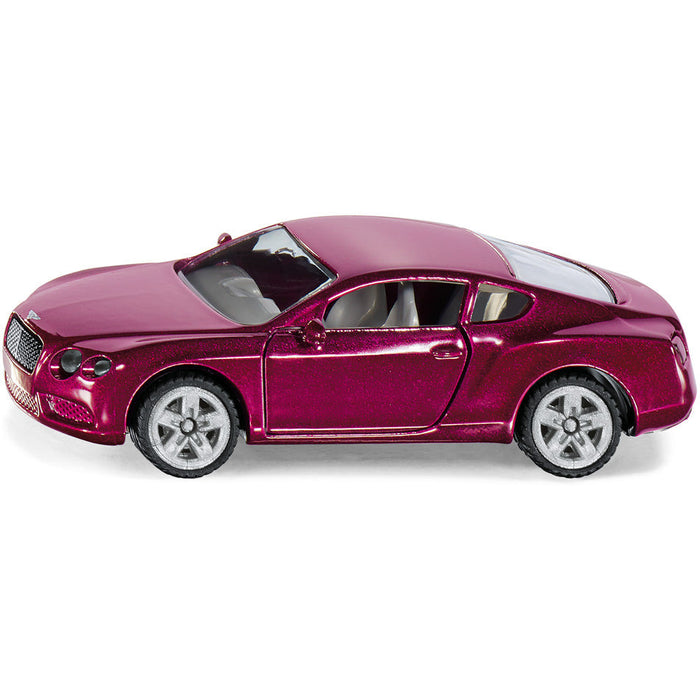 SIKU 1483, Bentley Continental GT V8, Metall/Kunststoff, Magenta, Spielzeugauto für Kinder, Öffenbare Türen