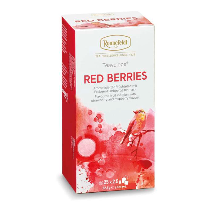 Teavelope Red Berries Aromatisierter Früchtetee mit Erdbeer-Himbeergeschmack 25 Teebeutel