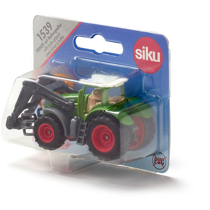 SIKU 1539, Fendt 1050 Vario Traktor, Metall/Kunststoff, Grün, Ballenzange und abnehmbare Kabine