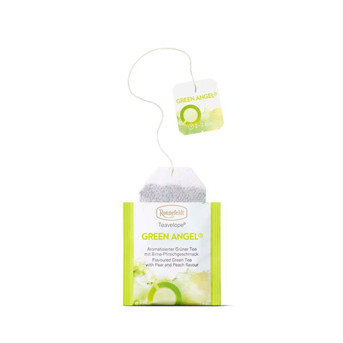 Teavelope Green Angel® BIO * Aromatisierter Grüner Tee mit Birne-Pfirsichgeschmack 25 Teebeutel