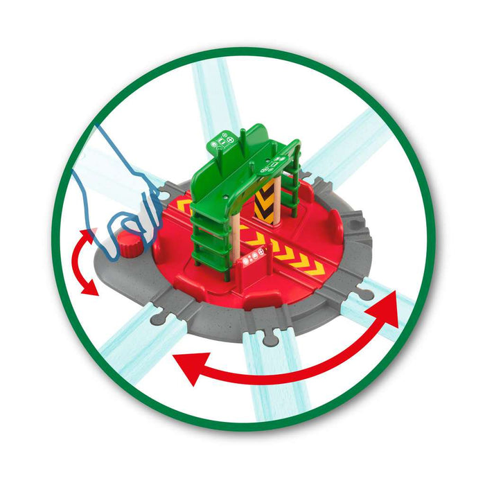 BRIO 63347600 Lok-Drehscheibe mit Kontrollbrücke