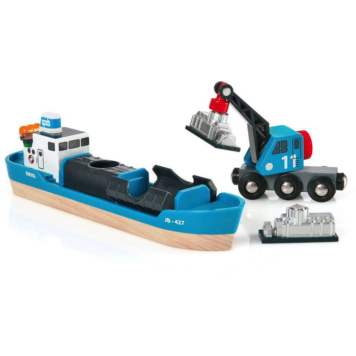 BRIO 63353400 Porte-conteneurs avec camion-grue