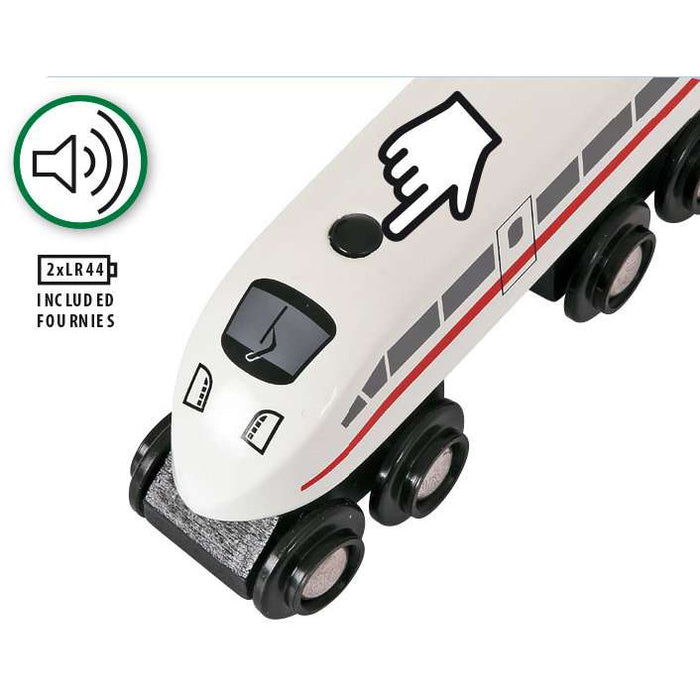 BRIO 63374800 express train with sound, wood, 3 pieces