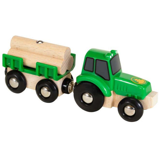 BRIO 63379900 Traktor mit Holz-Anhänger