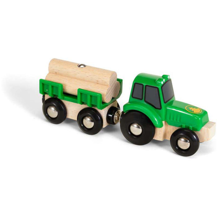 BRIO 63379900 Traktor mit Holz-Anhänger