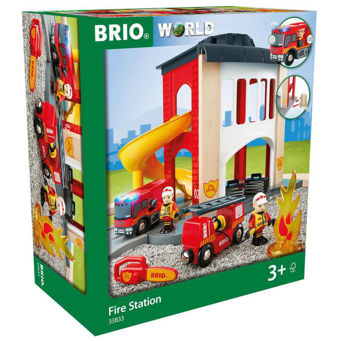 BRIO 63383300 Große Feuerwehr-Station mit Einsatzfahrzeug