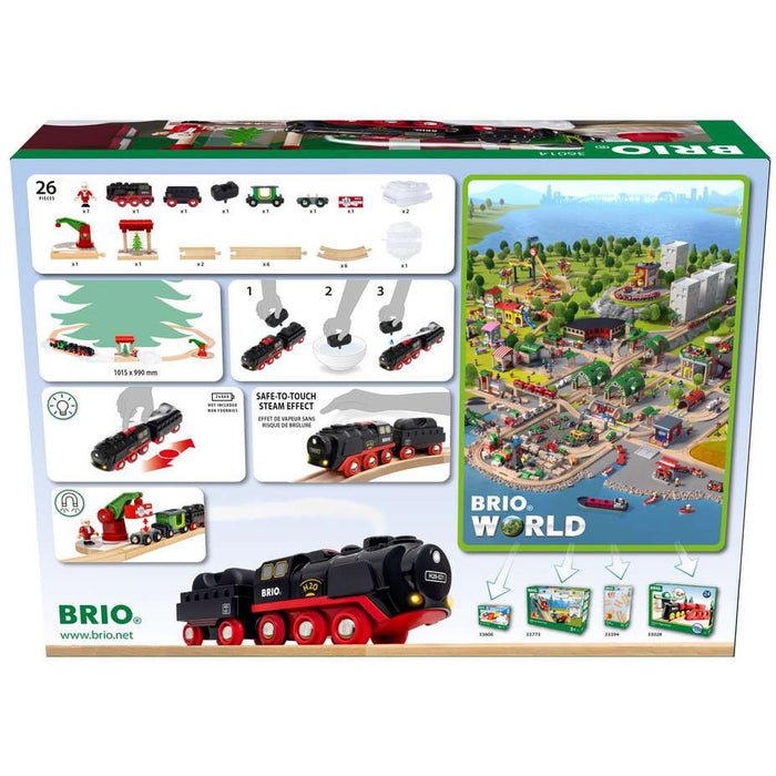 BRIO 63601400 BRIO Batterie-Dampflok Weihnachts-Set