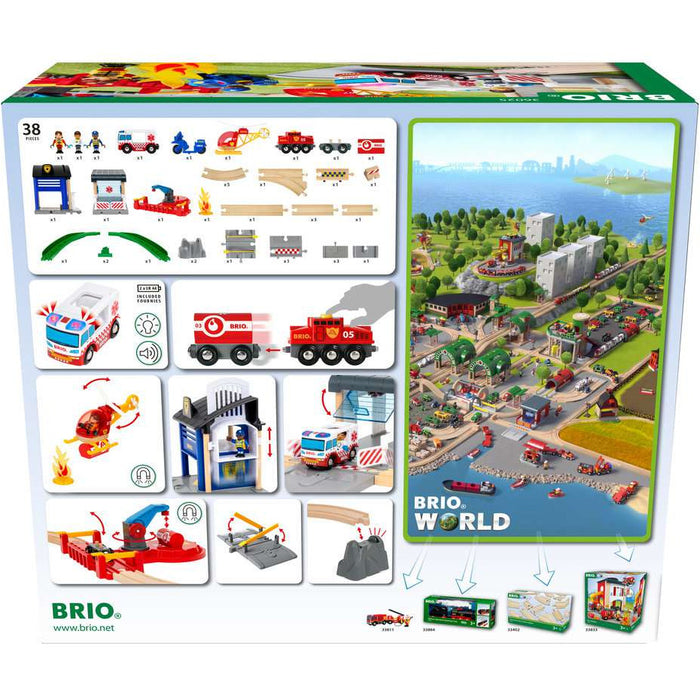 BRIO 63602500 BRIO Polizei und Feuerwehr Set Deluxe