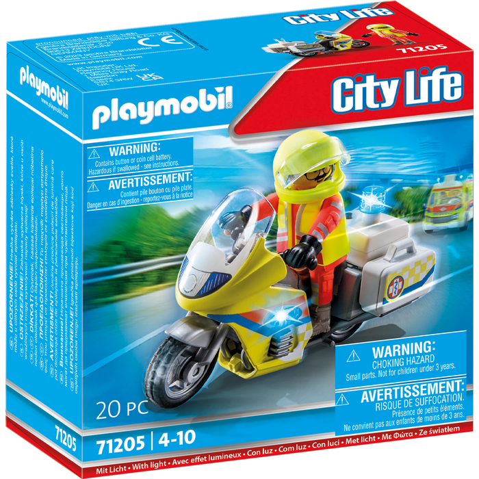 Playmobil 71205 ambulance motorcycle with flashing light