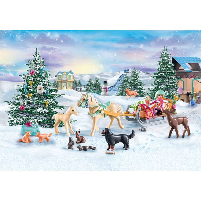 Playmobil 71345 Adventskalender Pferde: Weihnachtliche Schlittenfahrt