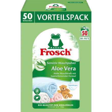 Frosch Waschmittel Pulver Sensitiv Aloe Vera, 50 Wl (3,3kg)