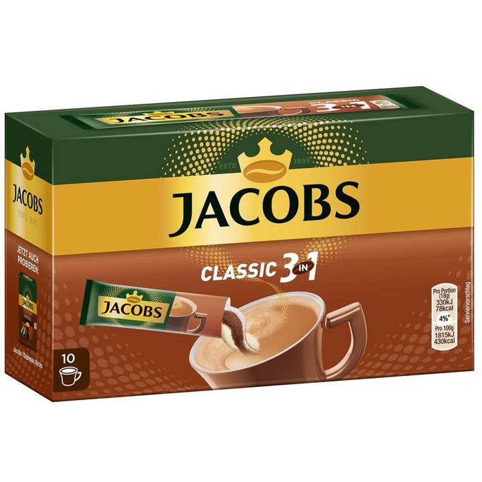 JACOBS CLASSIC 3IN1 10 instant sticks, 180g