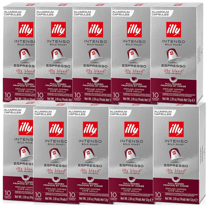 Illy Espresso Intenso Kaffeekapseln für Nespresso - 10 Packung x 10 Kapseln