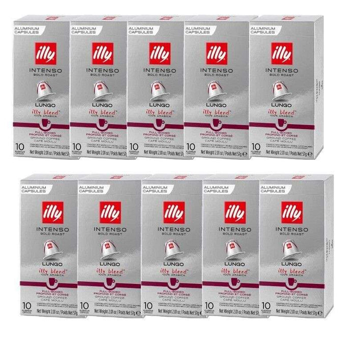 illy Kaffee Lungo Intenso, intensive Röstung, in kompatiblen Kaffeekapseln - 10 Packung x 10 Kapseln